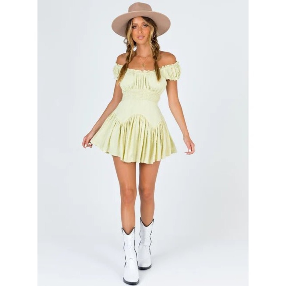 Princess Polly Lime Anastasiya Fairy Mini Dress‎ Festival Ethereal Whimsy Sz 2